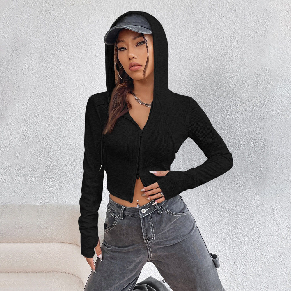 Womens Long Sleeve Zip Up Cardigan Street Style Spring Summer Fashion Trendy Design Wholesale Available
