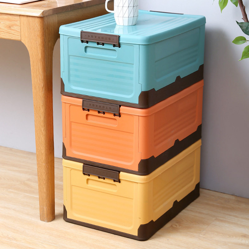 Foldable Book Storage Box Household Plastic Clothes Toys Student Books Classroom Dormitory Storage Box