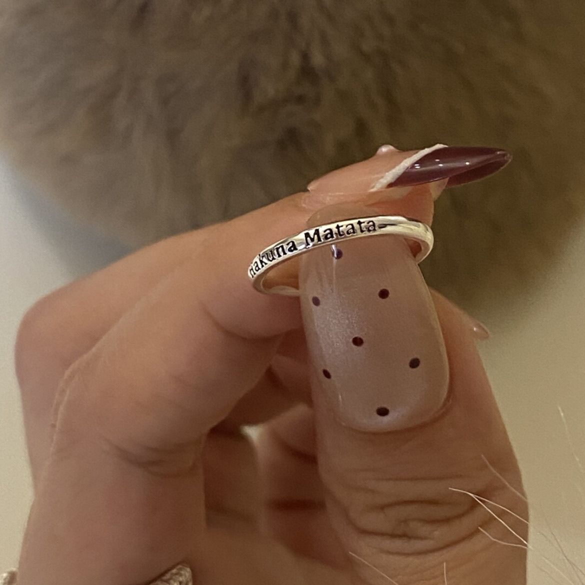 HakunaMatata carefree ring opening niche high sense letters finger ring cross-border factory wholesale