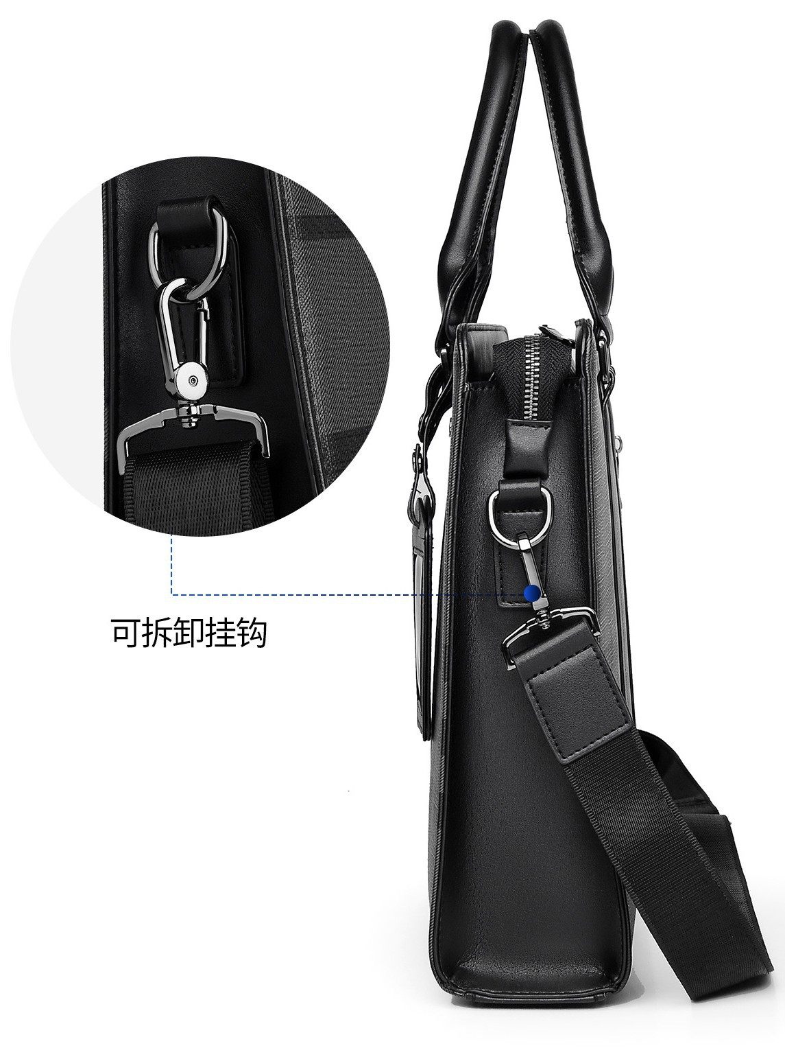 New Men's Handbag Business High-End Crossbody Fashion Plaid Large-Capacity Briefcase Men's Casual Shoulder Bag