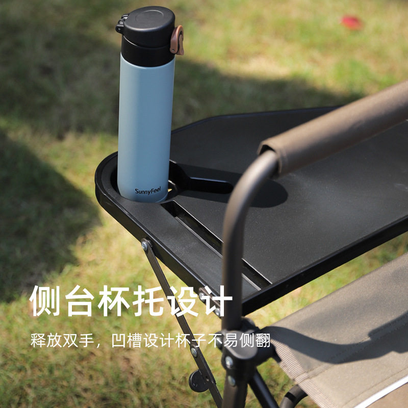 SunnyFeel Outdoor Folding Chair Mountain Camping Director's Chair Dinner Camping Chair Mesh Backrest Table Chair