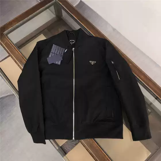 2026 New P Brand Jacket with Chest Zipper and Triangle Logo, Versatile Baseball Collar Windbreaker for Men, Ins Style