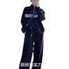 Plus Size Slimming Set Winter New Age-Reducing Fashion Sweatshirt Women's Fleece Thickened Casual Pants Two-Piece Set