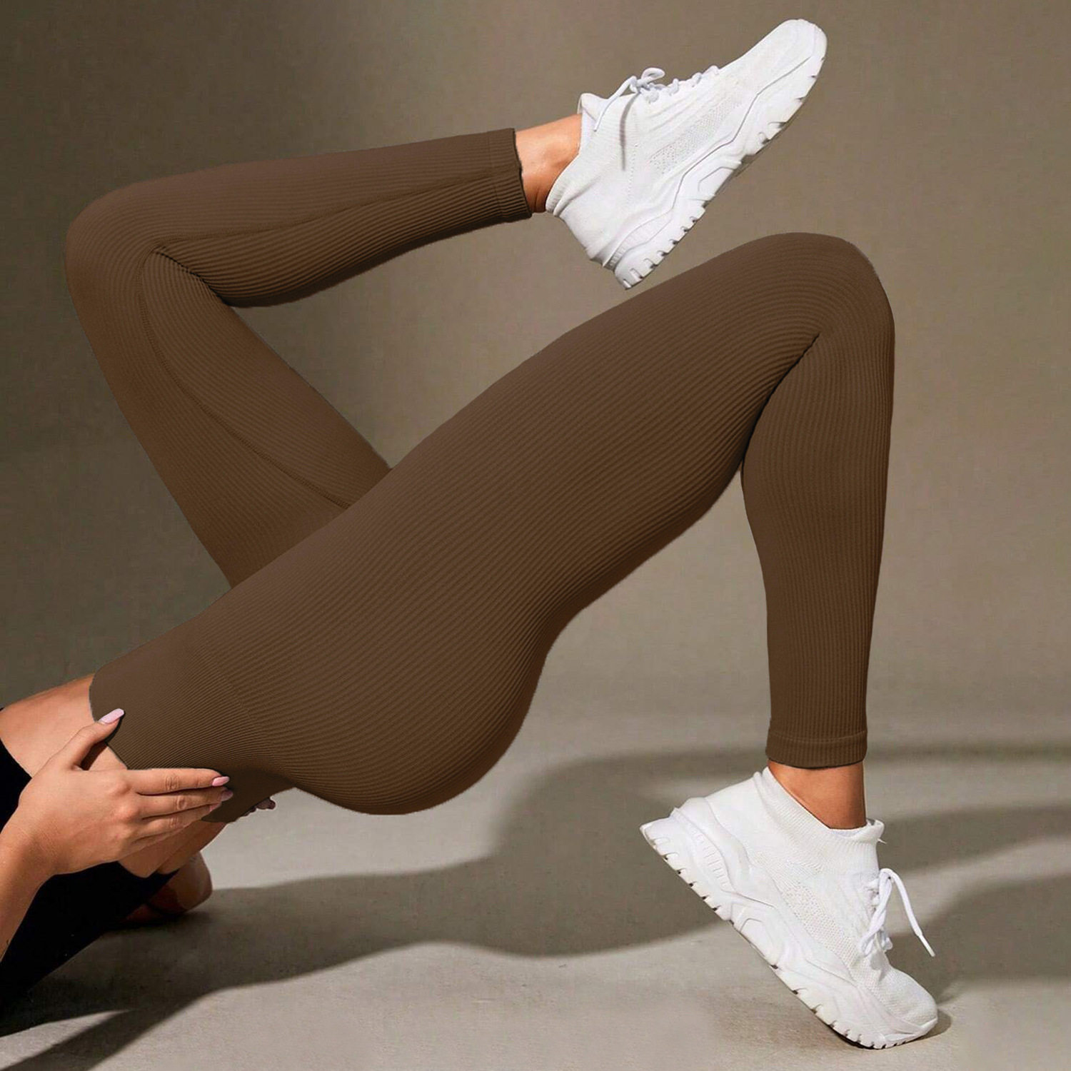threaded yoga pants seamless fitness pants high-waisted sports tights yoga wear