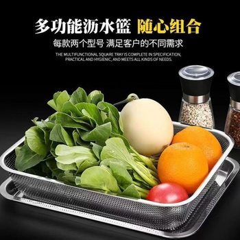 Stainless steel drain basket vegetable basket fruit basket kitchen vegetable basin filter mesh basket sieve household drain basin vegetable basket drain basket