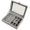 Ready Stock Velvet Jewelry Treasure Ring Storage Box Nine-Compartment Three-Compartment Small Jewelry Box Wholesale