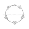 Five flowers full of diamonds white gold