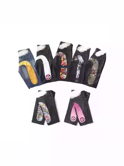 American High Street Trendy Brand Street Hip-hop Printed Five-point Shorts Men's Casual Versatile Loose Denim Shorts