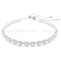 Love pearl roman white gold necklace