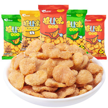 Qiaqia peanut bean strange flavor 80g bag spiced spicy crab roe cha cha u nut children's snack beans