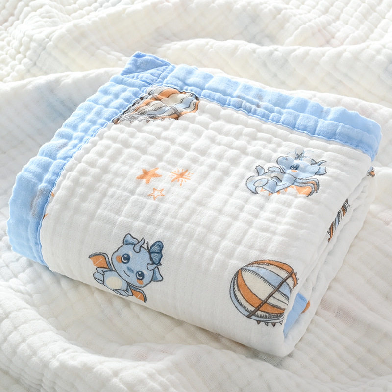 Baby bath towel 110/110 six layer gauze wrapping high density cotton gauze blanket baby bag is in stock wholesale