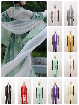 Dreamy Hanfu Cape with Tencel Chiffon, Ancient Style Classical Dunhuang Dance Satin Ribbon Fairy Shawl Extra Long