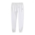 White sweatpants with black label