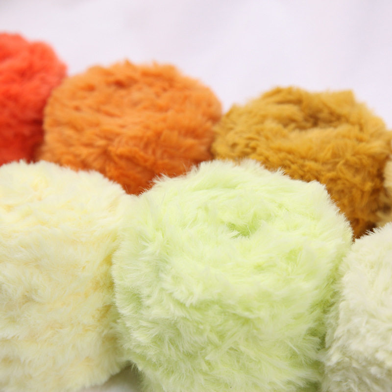 Rongxiansen Customized 100g Long Hair Mink Velvet Rabbit Velvet Imitation Fur Thread Hand Knitted DIY Wool Thread Ball