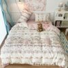 Cartoon Cute Lolita Cross-Border Foreign Trade Special Four-Piece Set for Home Washing Brushed Dormitory Three-Piece Set Amazon