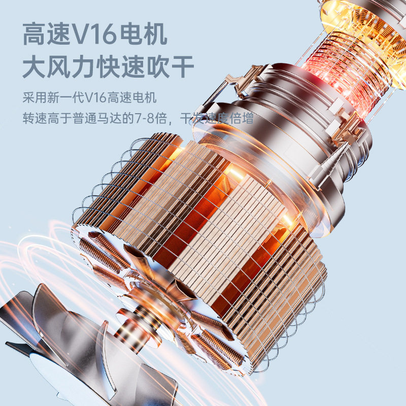 Hair Dryer Blue Light Household Big Wind Cold and Hot Wind Hair Dryer High Power Hair Salon Hair Dryer Student Dormitory Cross Border