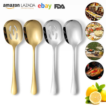 304 Stainless Steel Common Dishes Spoon Hotel Restaurant Buffet Large Service Colander Household Public Spoon Dishes Spoon
