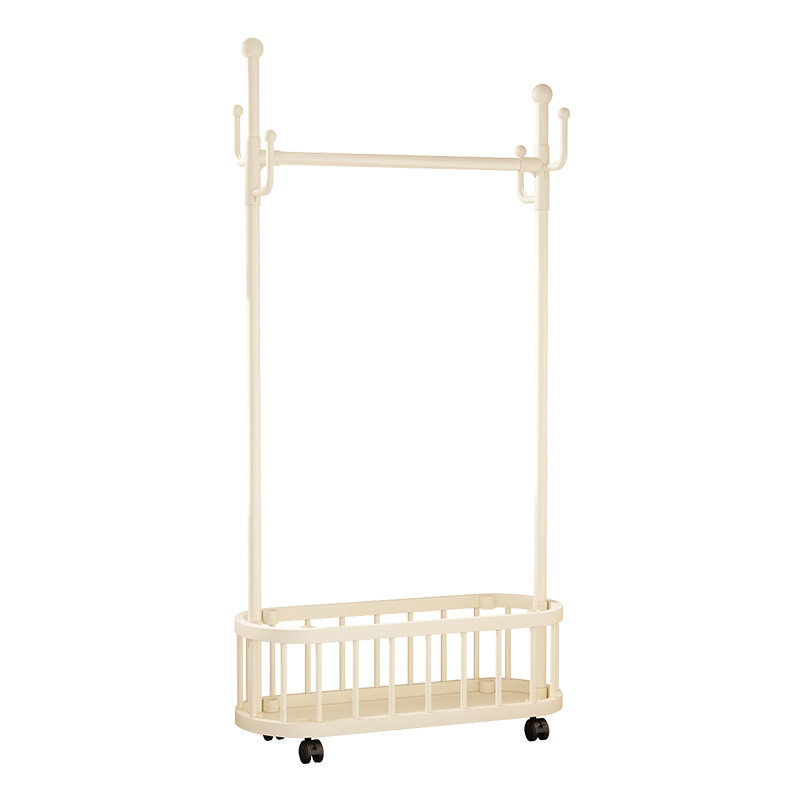 Bedroom Floor-Standing Clothes Rack Indoor Room Household Clothes Hanging Multi-Functional Removable Clothes Drying Rack Simple Coat Rack
