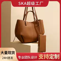 Genuine Leather Women's Bag, Large Capacity Commuter Bag, 2026 New Model, Soft Leather Shoulder Bag, Korean Style Versatile Dumpling Tote Bag
