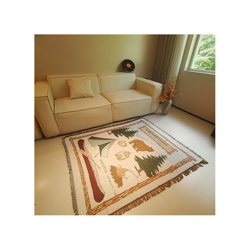 Cross-border Foreign Trade Camping Blanket Ins Wind Beach Towel Line Blanket Outdoor Carpet Sofa Blanket Cover Blanket Sofa Cover Cover