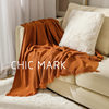Solid color wool knitted sofa blanket Nordic blanket waffle blanket sofa blanket knitted blanket air conditioning blanket blanket