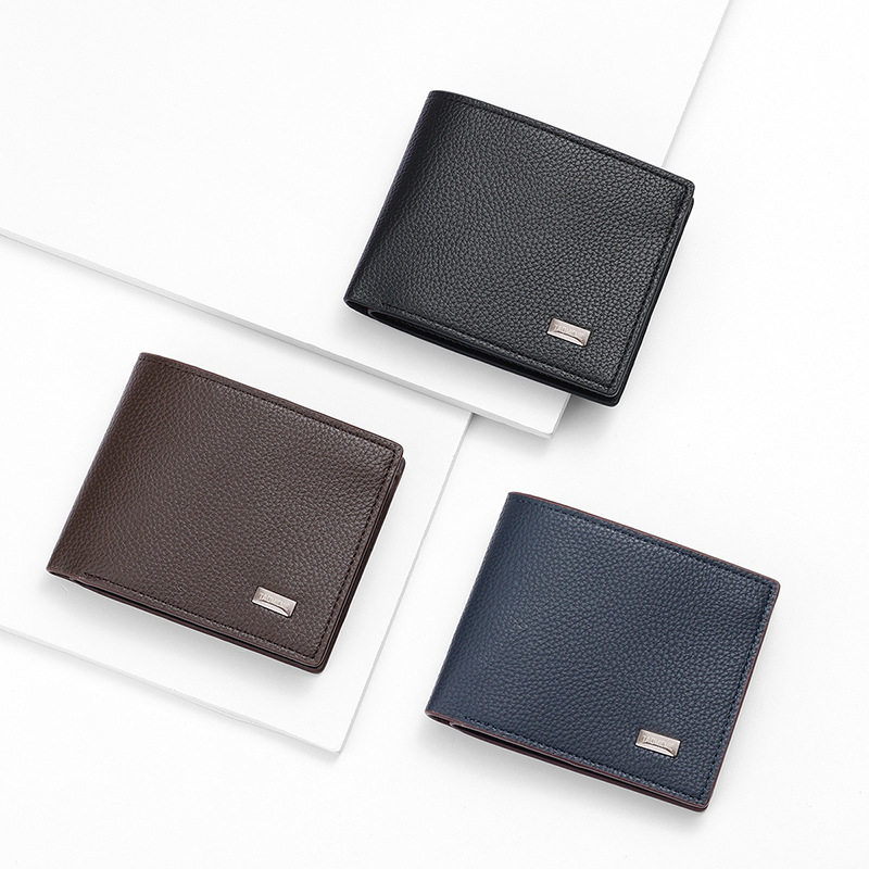 Taomicmic Pebbled Short Men's Wallet Export Business High-End Zipper Leather Coin Purse Wholesale