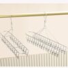 Clothes Drying Rack Balcony Storage Multi-Head Clip Clothes Hanger Thickeneded Double-Layer Artifact Sock Drying Rack Simple Clip