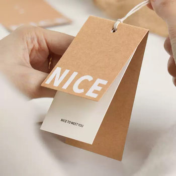 Customized Kraft Paper Clothing Tags, Trendy High-End Men's and Women's Clothing Collar Tags, Price Tags, Logo Printing