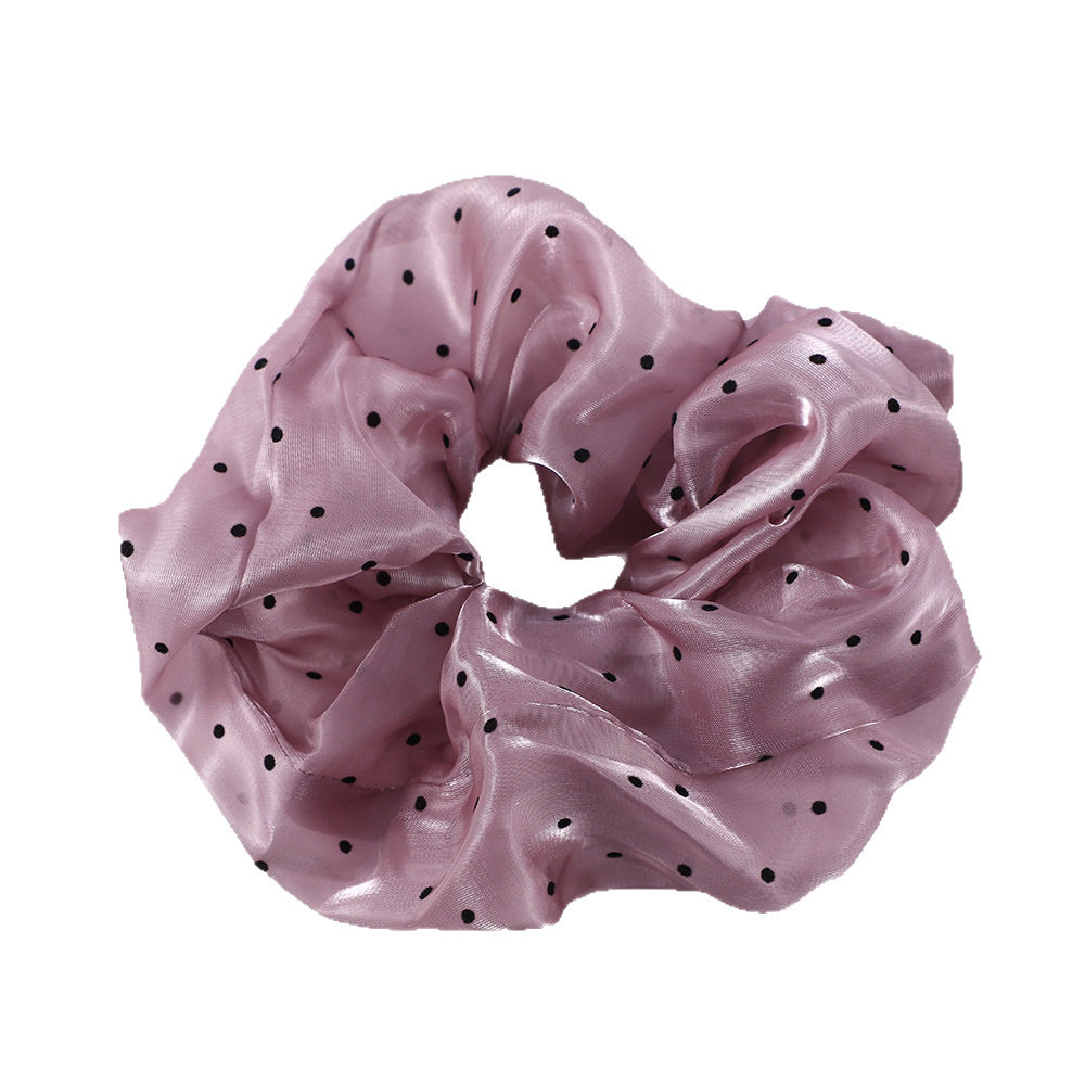 French Wave Dot Colon Hair Ring Women's Pearlescent Yarn Fashion Elegant Hair Accessories Gradient Ball Hair Rope Advanced Hair Accessories