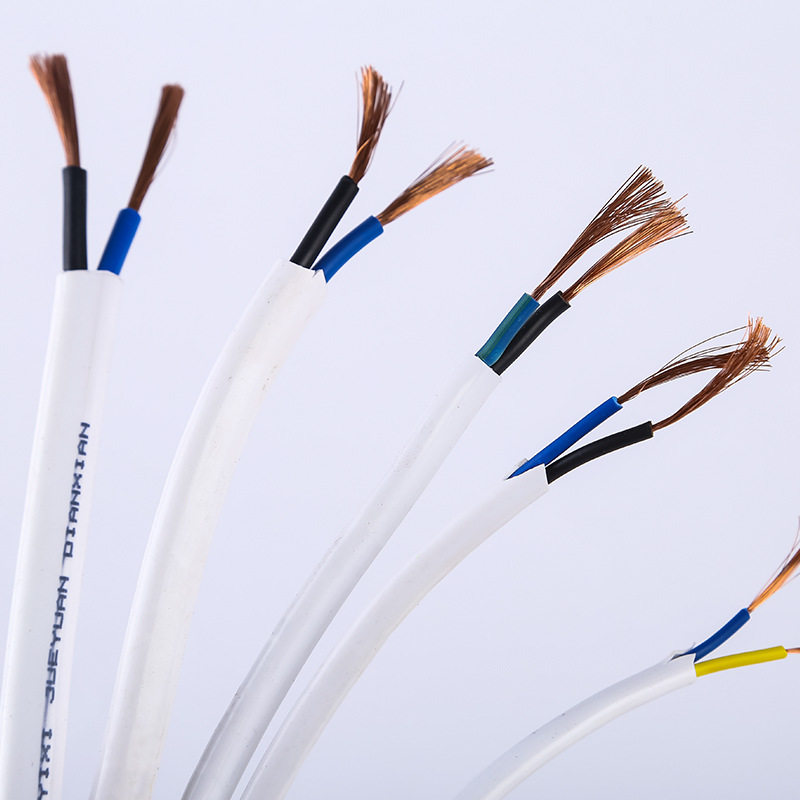 Manufacturers sell white copper soft sheathed wire and cable soft copper wire two-core white flat core sheathed wire