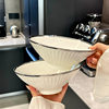 8 Inch Ramen Bowl Household High Temperature Ceramic Bowl Tableware Noodles Large Bowl New Large Soup Bowl Bucket Bowl