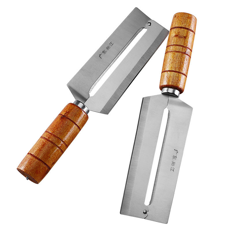 Household Pineapple Knife Wooden Handle Peeling Knife Scraper Melon and Fruit Peeling Peeling Peeler Kitchen Stainless Steel Pineapple Knife