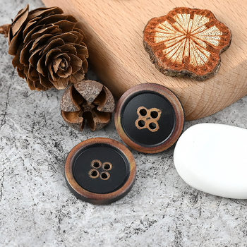 High-end Suit Button Black Cafe Imitation Horn Pattern Resin Classic Buckle Men's and Women's Sweater Cardigan Clothing Accessories