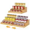 Bamboo Expandable Can Rack Pantry 3-Layer Adjustable Can Rack Cabinet Soda Storage Rack