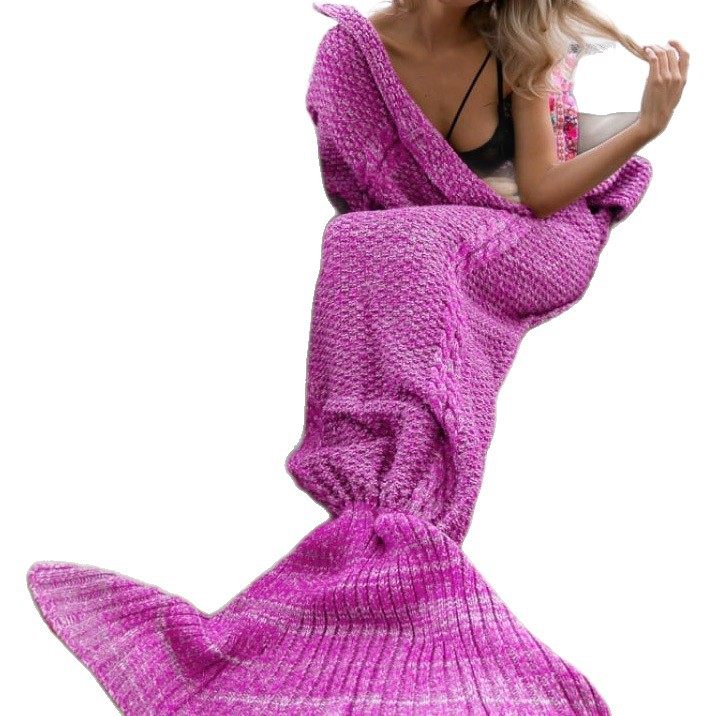 Genuine Mermaid Blanket Blanket Wool Knitted Fish Tail Blanket Air-conditioning Blanket Birthday Gift Christmas Gift M02