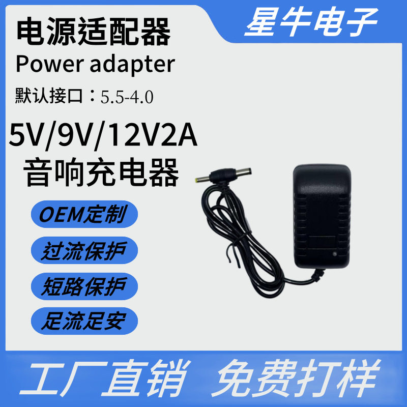Mobile DVD player 12V 2A charger 12V2A power adapter DC Xianke Jinzheng small TV