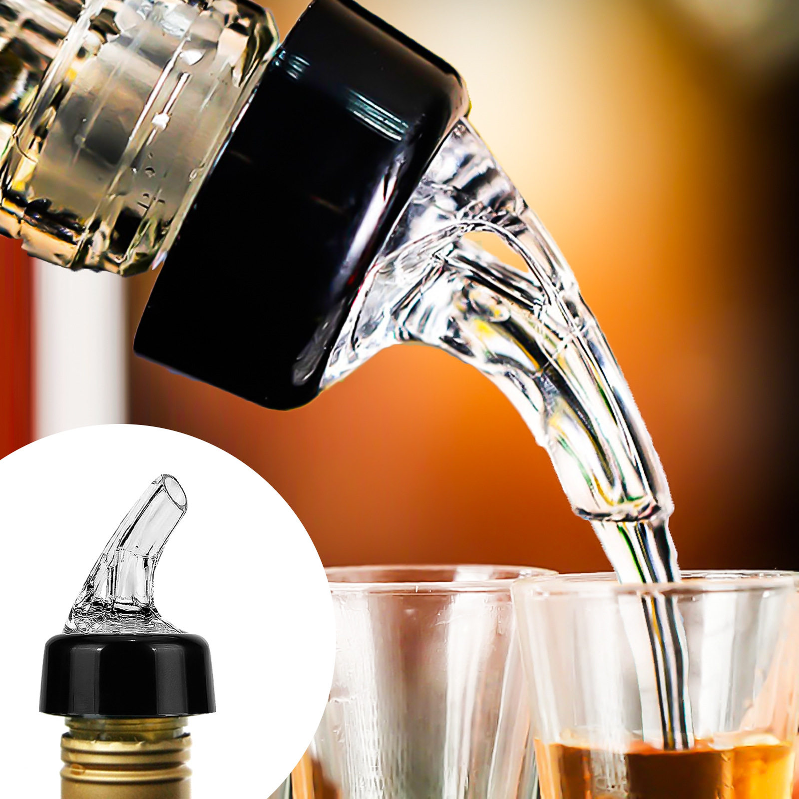 Quantitative mouthpiece steel ball pourer red wine whiskey decanter bottle stopper 20ml30ml45ml