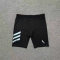 Half length pants black belt-color three poles+ad