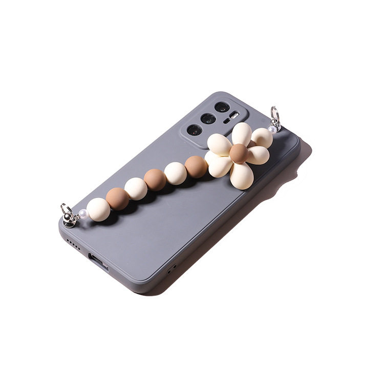 Flower chain mobile phone shell diy handmade shell material wrist strap jewelry decoration pendant