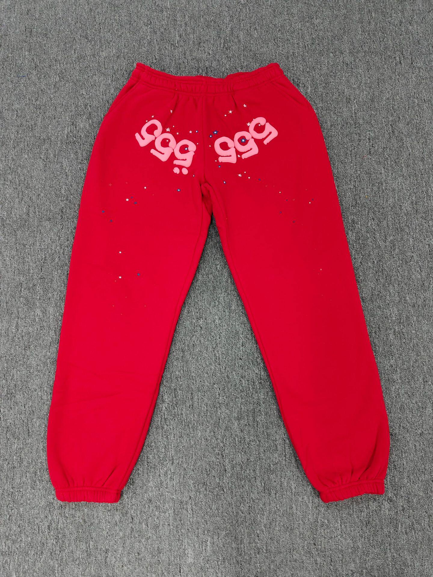 跨境爆款连帽衫555555美潮街头重磅宽松Sp5der卫衣卫裤男套装现货