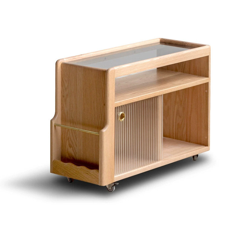 Shun Yi Furniture Solid Wood Side Table Modern Middle Ancient Style Living Room Storage Sofa Side Cabinet Home Retro Mobile Coffee Table