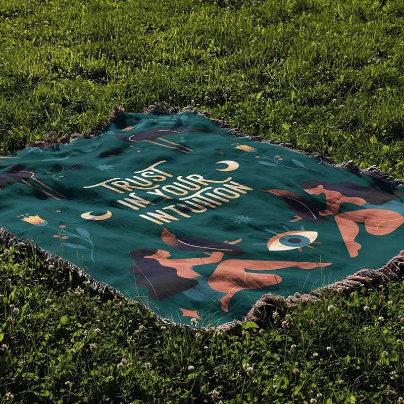 Cross-Border Foreign Trade Decoration High-Precision Jacquard Tapestry Outdoor Camping Blanket Landscape Gift Line Blanket Sofa Cover Blanket Customization