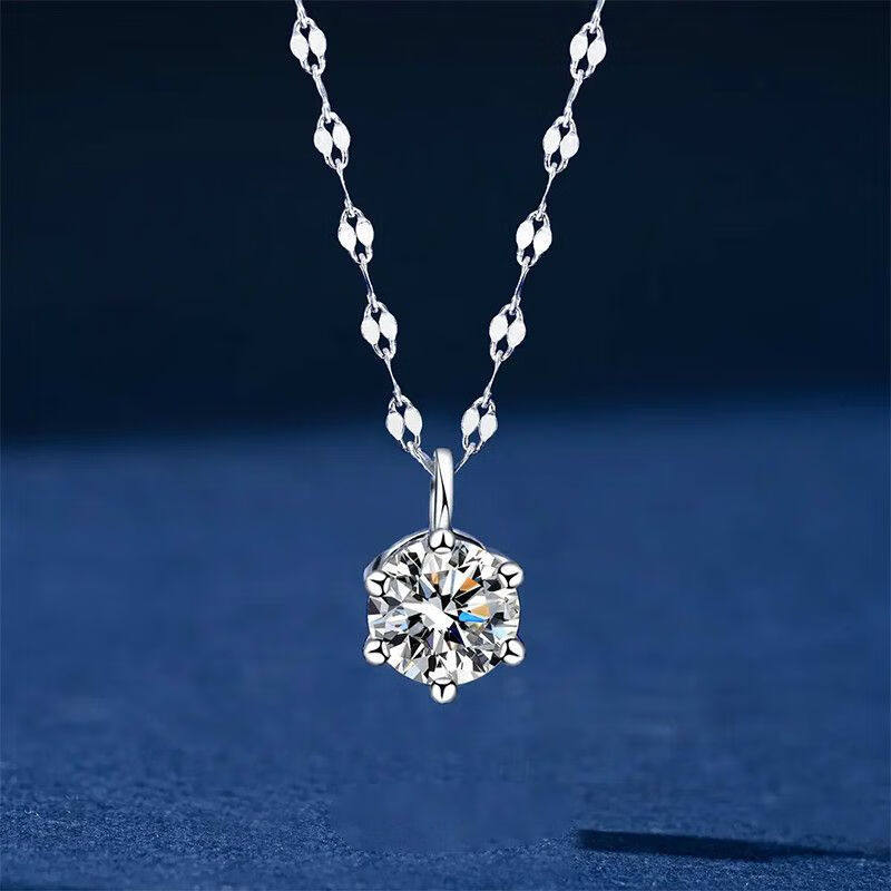 2 Carat Moissanite Necklace 925 Sterling Silver Clavicle Chain Accessible Luxury Water Drop 1 Carat Pendant as a Gift for Lover and Best Friend