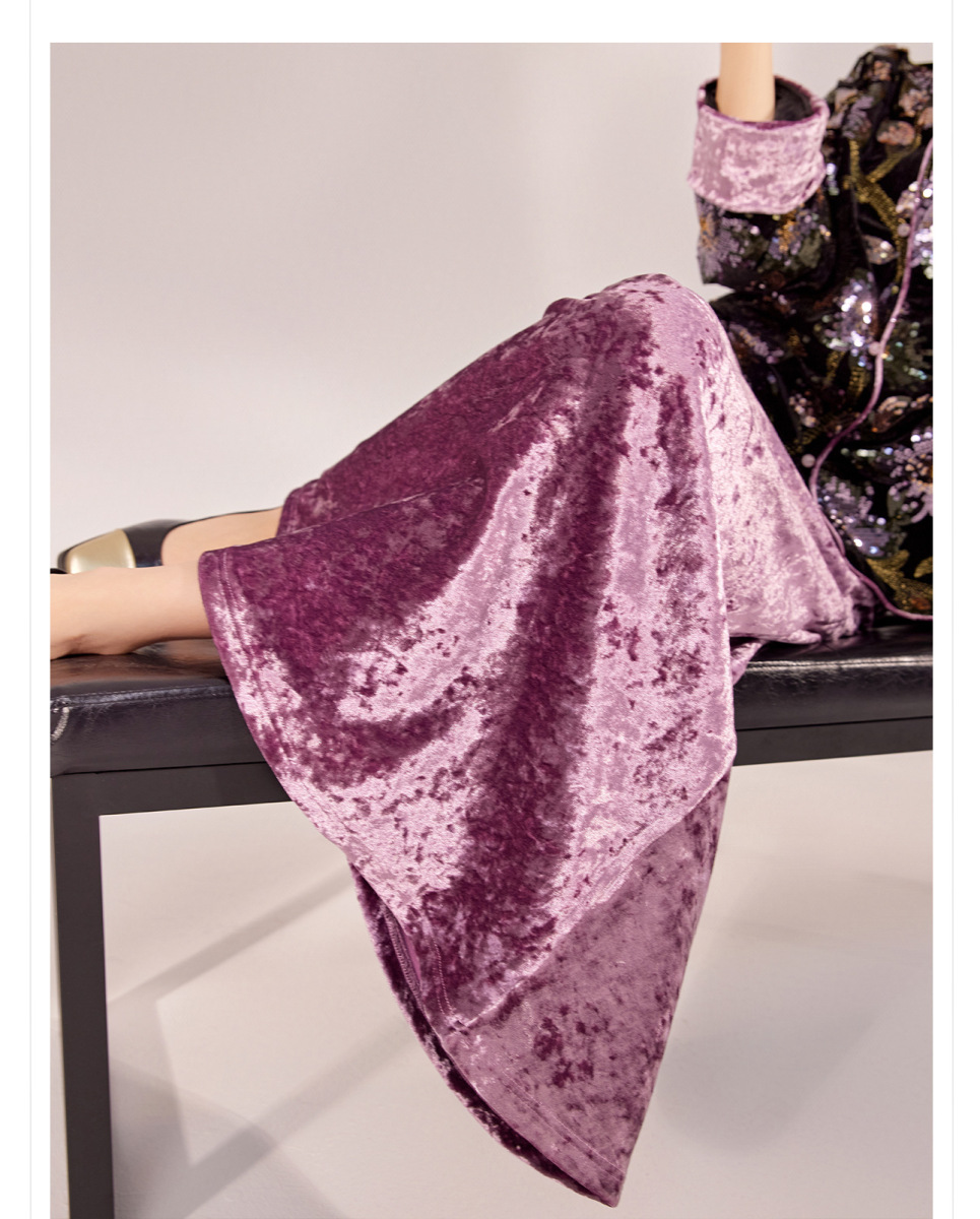 Bộ đôi áo khoác sequin thêu hoa và chân váy dài nữ dáng thanh lịch — Váy tím Mushan (Giao hàng trong 7 ngày), Váy tím Mushan (giao hàng trong ngày), Áo khoác sequin (giao hàng trong 7 ngày), Áo khoác sequin (giao hàng trong ngày)