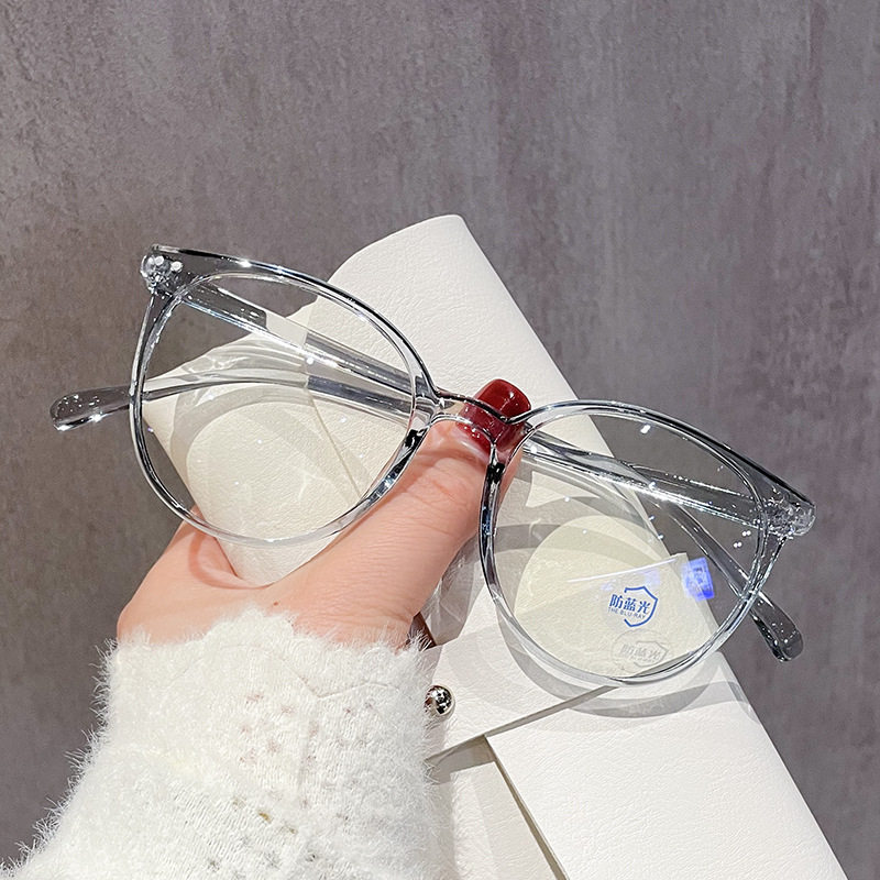 Anti-Blue Light Korean Style Retro Round Frame Flat Mirror Retro Midin Natural Small Fresh Glasses Frame Light Fashionable Frame