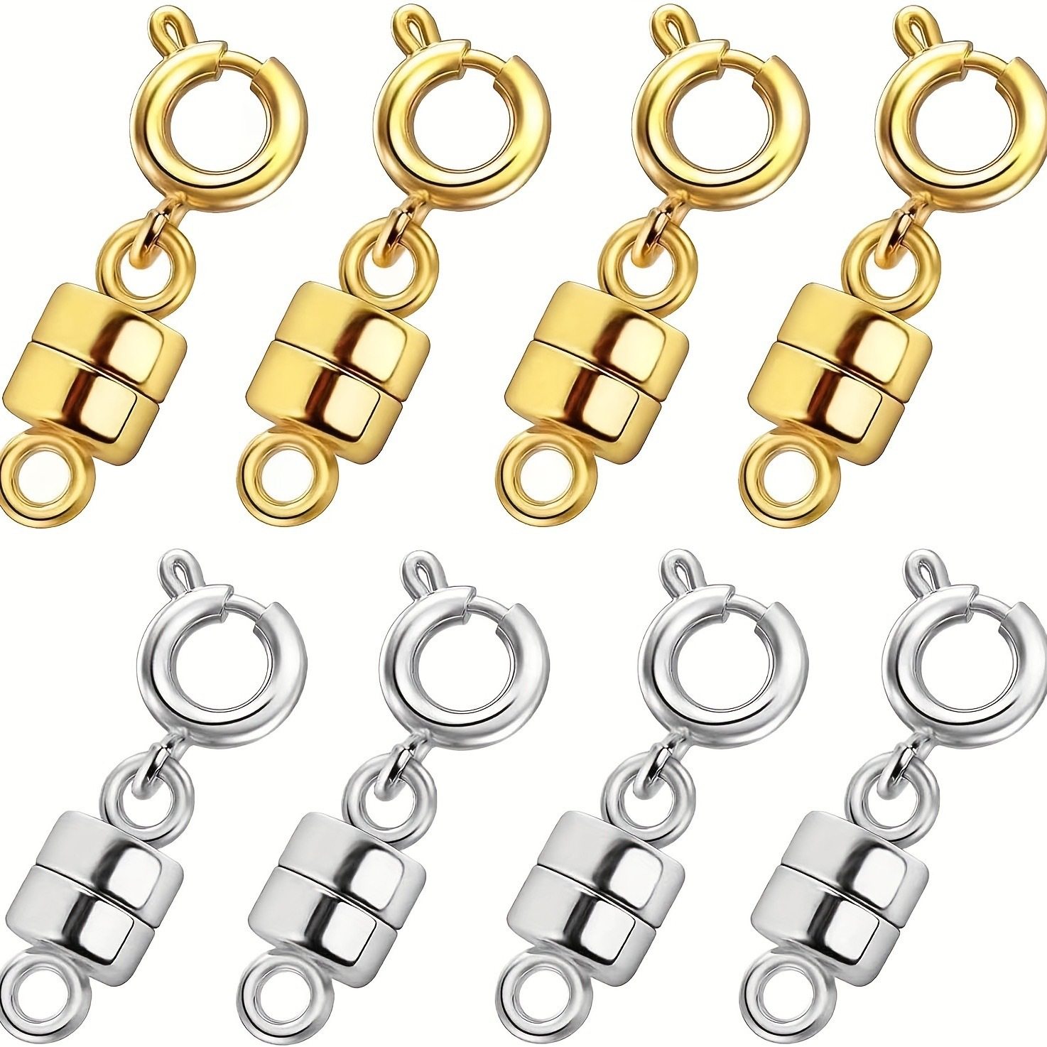 Cross-Border Hot Selling Color-Preserving Short 5mm Cylindrical Double-Headed Spring Buckle Magnet Buckle DIY Bracelet Necklace 18K Imitation Gold