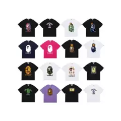 2026 Summer Cross-Border Bape T-Shirt with Ape Head and Little Monkey Camouflage Design, Unisex Short-Sleeve Round-Neck T-Shirt for Men