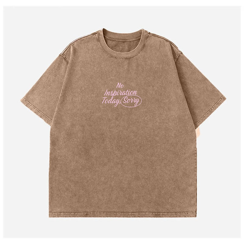 Vintage Letter Print Short Sleeve T Shirt for Women Summer Casual Style Loose Fit 100 Cotton Washed Finish