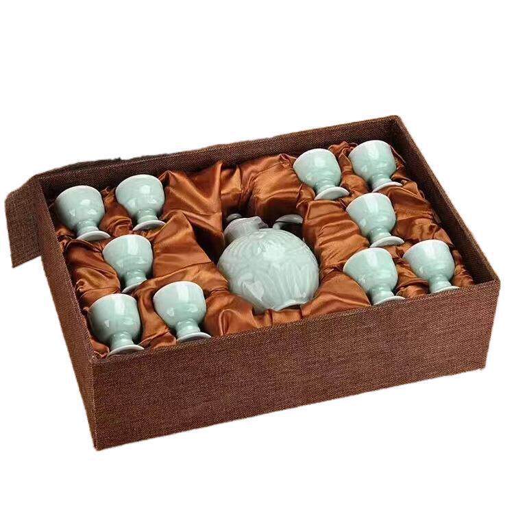 Celadon Wine Set Jingdezhen Ceramic Wine Pot Small Wine Glass Wine Cup Wine Divider White Wine Cup Factory Direct Sale