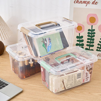 Factory Direct Sales Dust-Proof Storage Box Transparent Plastic Large Storage Box Toy Storage Box Clothes Organizing Box Cross-Border